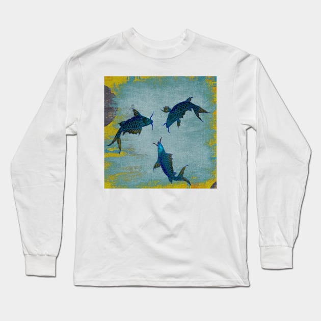 Koi Fish Joy Fish Long Sleeve T-Shirt by Overthetopsm